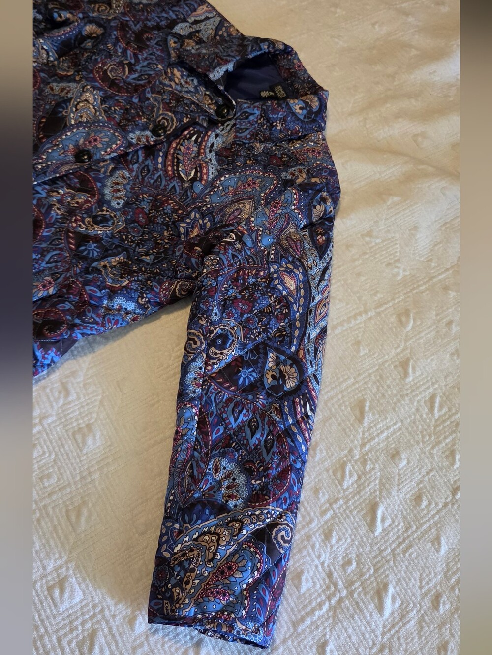 Jones New York Signature Quilted Paisley Jacket, Size Large - Picture 3 of 10